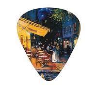 Cafe Terrace At Night Printed Guitar Pick 12 Pieces Guitar Pick In A Box The Makes Sound Clear Ukulele Electric Acoustic Guitar Bass (0.46 0.71 0.96mm)