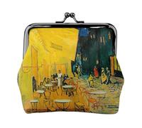Cafe Terrace at Night Printing Lightweight Coin Purse, Minimalist Wallet for Coffee Runs and Local Outings