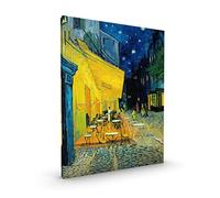 Cafe Terrace at Night Van Gogh Canvas Premium Glossy Coated with Metal Hanger Various Sizes (Canvas - Size 22 x 16 Inch, Cafe Terrace at Night)