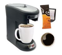 Café Valet Single Coffee Machine, 10 oz Coffee or Hot Water Brews, Compatible with Café Valet Coffee Packs