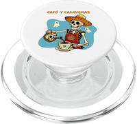Cafe Y Calaveras Funny Skeleton Coffee Latte Day of the Dead PopSockets PopGrip for MagSafe