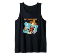 Cafe Y Calaveras Funny Skeleton Coffee Latte Day of The Dead Tank Top