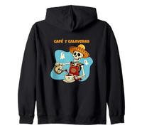 Cafe Y Calaveras Funny Skeleton Coffee Latte Day of the Dead Zip Hoodie