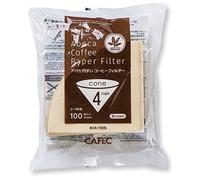 CAFEC 100-Pack Cone-shaped 2 to 4 Cup Abaca Paper Drip Coffee Filter Virgin Pulp for Dripper (Brown)
