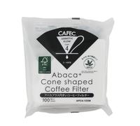 Cafec Abaca+ Cone Shape Filter Paper 4cup 100pcs