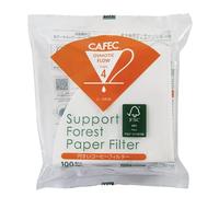 CAFEC SFP (Support Forest Paper) Filter Paper | Made in Japan | Cone-shaped V60 02 Style Universal 1 to 4 Cup Disposable Pour-Over Drip Coffee Paper Filter| 100 sheets (CUP 4) SFP4-100W