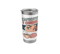 Cafecito Y Chisme Latina Mexican Conchas Coffee Aesthetic Stainless Steel Insulated Tumbler