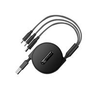 CAFELE 3 in 1 Retractable Charging Cable [20-120CM],5V/3A Safe Fast Retractable Multi USB Cable,Universal Charging Cable Multiple With Type C/MicroUSB/Phone for 14 13 Galaxy Huawel X1a0mi