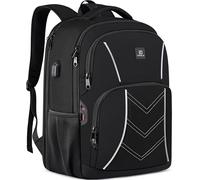CAFELE Backpack for Men and Women,School Backpack for Teenager,17.3 inch Laptop Bookbag with USB Charging port for Business Work College Travel,Black