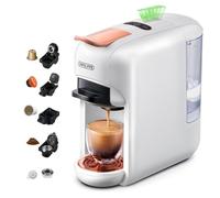 CAFELFFE MK-606 5-in-1 19 Bar Single Capsule Coffee Maker, Hot / Cold Espresso Machine, Compatible with K-Cup/NES Original/DG/44mm ESE Capsules and Ground Coffee, 7 Water Levels
