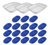 CAFEMASY Coffee Roaster Accessories Tools 3 Pack Stainless Steel Coffee Roasting Cooling Mesh Tray with 18pcs Coffee Bean Cupping Tray for Baristas Coffee Lovers