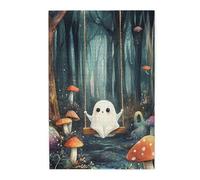 Cafemira 1000 Pcs Adult Jigsaw Puzzle Wooden,A Cute Ghost On A Swing In An Enchanted forests,Relax And Enjoy The Fun Of Solving,Exploratory Hobbies &Challenges,Pleasure Both Body And Mind