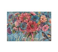 Cafemira 1000 Pcs Adult Wooden Jigsaw Puzzle,Colorful Flowers Birds 'Welcome' Slogan,Exercise Hands On Skills And Thinking,Every Piece Is Unique,Creative Activity Hobbies,Gift For Family Friends