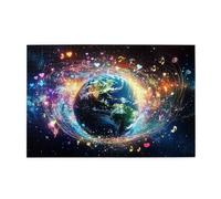 Cafemira 1000 Pcs Adult Wooden Jigsaw Puzzle,Music,Love And The Planet,Relax And Enjoy The Fun Of Solving Puzzles,Complete With Family Friends,Promote A Warmer Relationship,Stunning Artwork