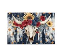 Cafemira 1000 pcs Adult Wooden Jigsaw Puzzle,Ram Skull Still Life,Desert Aesthetics,Exercise Hands on Skills and Thinking,Ideal for Relaxation & Family Fun,Gifts for Friends and Family