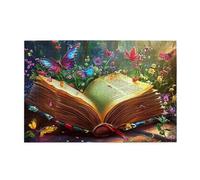 Cafemira 1000 pcs Jigsaw Puzzle,Open Book with Butterflies Emerging,Adult wooden puzzles,Relax and Enjoy the Fun of Solving,Use your imagination to the fullest,Complete with family