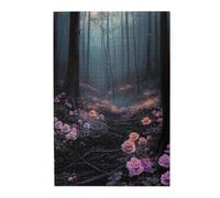 Cafemira 1000 Pcs Jigsaw Puzzle Wooden For Adult,Enchanted Ancient forests With Withered Rose & Glowing Mushrooms,Relax And Enjoy The Fun Of Solving,Exercise Hands On Skills And Thinking