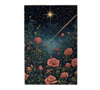 Cafemira 1000 Pcs Jigsaw Puzzle Wooden For Adult,Starry Night Sky With Shooting Star Romantic Celestial Scene,Relax And Enjoy The Fun Of Solving,Exercise Hands On Skills And Thinking