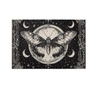 Cafemira 1000 pcs Vintage Wooden Jigsaw Puzzle for Adult,Moonlit Moth,Black and white tones,Relieve Stress and Enjoy the Fun of Solving,Exercise your hands on skills,Complete with family friends