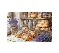 Cafemira 1000 Pcs Wooden Adult Jigsaw Puzzle,Baguette And Dried Lavender Bundles,Challenging Brain Exercise,Relax And Enjoy The Fun Of Solving Puzzles,Great For Relaxation And Display