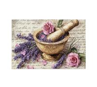 Cafemira 1000 Pcs Wooden Adult Jigsaw Puzzle,Grinding Vibrant Lavender And Rose Petals,Exercise Your Hands On Skills,Challenging Brain Exercise,Complete With Family And Friends