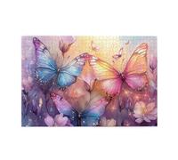 Cafemira 1000 pcs Wooden Dreamlike Butterflies Jigsaw Puzzle,Adult puzzles game,Relieve Stress and Enjoy the Fun of Solving,Ideal for party game nights,Complete with family and friends
