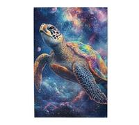 Cafemira 1000 Pcs Wooden Jigsaw Puzzle,A Majestic Sea Turtle Gracefully Glides Through The Cosmic Waters,Exercise Hands On Skills And Thinking,Party Events To Bring People Closer Together