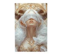 Cafemira 1000 Pcs Wooden Jigsaw Puzzle,A Mystical Portrait Of The Zodiac Sign Aries,Creative Activity Hobbies For Adults,Exercise Hands On Skills And Thinking,Complete With Family Friends