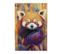 Cafemira 1000 Pcs Wooden Jigsaw Puzzle,A Red Panda In The Bamboo Forests,Creative Activity Hobbies For Adults,Exercise Hands On Skills And Thinking,Every Piece Is Unique,Gift For Animal Lovers
