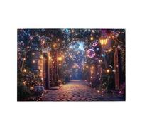 Cafemira 1000 pcs Wooden Jigsaw Puzzle,Bubbles-Filled Night Street,Magical Evening Urban Scene,Vibrant Design,Adult puzzle game,Relax and Enjoy the Fun of Solving,Exercise your hands on skills