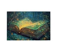 Cafemira 1000 pcs Wooden Jigsaw Puzzle,Enchanted Open Book,Magical Glow Fantasy Scene,Vibrant Design,Adult puzzle game,Relax and Enjoy the Fun of Solving,Exercise your hands on skills
