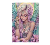 Cafemira 1000 Pcs Wooden Jigsaw Puzzle,Enchanting Winged Woman,Exercise Hands on Skills and Thinking,Brainstorming for Stress Relief,pleasure both body and mind,Every Piece is Unique