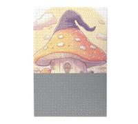 Cafemira 1000 Pcs Wooden Jigsaw Puzzle, Fairy-Tale Fungal Home,Playful Cartoon-Style Dwelling,Creative Activity Hobbies For Adults,Every Piece Is Unique,Exercise Hands On Skills And Thinking