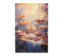 Cafemira 1000 pcs Wooden Jigsaw Puzzle for Adult,various fantasy pastries and desserts,Relieve Stress and Enjoy the Fun of Solving Puzzles,Exercise your hands on skills,for Family Recreation
