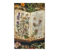 Cafemira 1000 pcs Wooden jigsaw Puzzle,for Adults,open ancient tome& dried herbs and flowers,Relieve Stress and Enjoy the Fun of Solving,Hands on assembly of your home decor wall art
