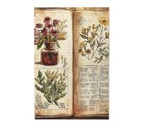Cafemira 1000 pcs Wooden jigsaw Puzzle,open ancient tome with dried herbs and flowers,for Adults,Relieve Stress and Enjoy the Fun of Solving,Stunning Artwork,Every Piece is Unique