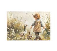Cafemira 1000 Pcs Wooden Jigsaw Puzzle,Rural Trail Boy & Duck,Adult Puzzles Game,Exercise Hands-On Ability And Thinking Patience,Pleasure Both Body And Mind,Complete With Family And Friends