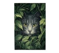 Cafemira 1000 Pcs Wooden jigsaw Puzzle,the cat is hiding in the green field,Relieve Stress &Enjoy the Fun of Solving,Creative Activity Hobbies for Adults,Suitable for Party Game Nights