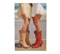 Cafemira 1000 Pcs Wooden Jigsaw Puzzle,Two Girls Close-Up Of The Shoes,Impossible Hard Difficult Challenging Puzzles For Adults,Exercise Hands On Skills And Thinking,Complete With Family Friends