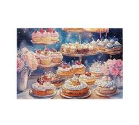 Cafemira 1000 pcs Wooden Jigsaw Puzzle,various fantasy pastries and desserts,Adult puzzles game,Relieve Stress and Enjoy the Fun of Solving Puzzles,Exercise Hands on Skills and Thinking,
