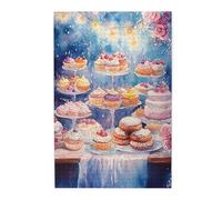 Cafemira 1000 pcs Wooden Jigsaw Puzzle,various fantasy pastries and desserts,Creative Activity Hobbies for Adults,Exercise Hands on Skills and Thinking,Relax and Enjoy the Fun of Solving Puzzles