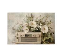 Cafemira 1000 Pcs Wooden Jigsaw Puzzle,Vintage Radio,Nostalgic Retro Design,Adult Puzzles Game,Exercise Hands-On Ability And Thinking Patience,Pleasure Both Body And Mind,Complete With Family