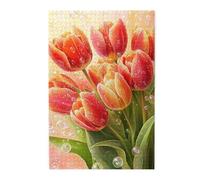 Cafemira 1000 Pcs Wooden Jigsaw Puzzles For Adults,A Bundle Of Bright Lilies,Use Your Imagination To The Fullest,Relieve Stress And Enjoy The Fun Of Solving,Suitable For Family Recreation