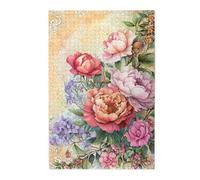 Cafemira 1000 Pcs Wooden jigsaw Puzzles for Adults,Blooming Peonies,Use your imagination to the fullest,Enjoy the puzzle solving process,Exercise your hands on skills,Gifts for Friends Family,