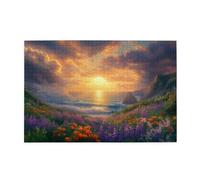 Cafemira 1000 Pcs Wooden Jigsaw Puzzles For Adults,Flowering Hillsides And Waves,Stunning Artwork,Every Piece Is Unique,Hands On Assembly Of Your Home Decor Wall Art,Stress Relieving Pleasure