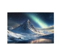 Cafemira 1000 Pcs Wooden Jigsaw Puzzles For Adults,Snowy Mountains By Starlight,Relieve Stress And Enjoy The Fun Of Solving Puzzles,Every Piece Is Unique,Let Your Imagination Run Wild,