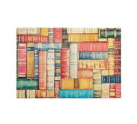 Cafemira 1000 pcs Wooden Jigsaw Puzzles for adults,The entire book wall,Hands on assembly of your home decor wall art,Use your imagination to the fullest,Deep relaxation for yourself