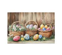 Cafemira 1000 Pcs Wooden Puzzles For Adults,Basket Full Of Colored Eggs,Exercise Hands-On Ability And Thinking Patience,Forget The Troubles Of Life,Complete With Family And Friends