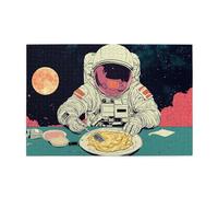 Cafemira 1000 Pcs Wooden Whimsical Jigsaw Puzzle,Astronaut Preparing Meal Among The Stars,Creative Activity Hobbies For Adults,Relieve Stress And Enjoy The Fun Of Solving,Complete With Family