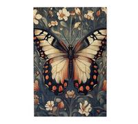 Cafemira 1000 Pcs Wooden Whimsical Jigsaw Puzzle,Stunning Butterfly In Blooming Garden,Creative Activity Hobbies For Adults,Relieve Stress And Enjoy The Fun Of Solving,Stunning Artwork